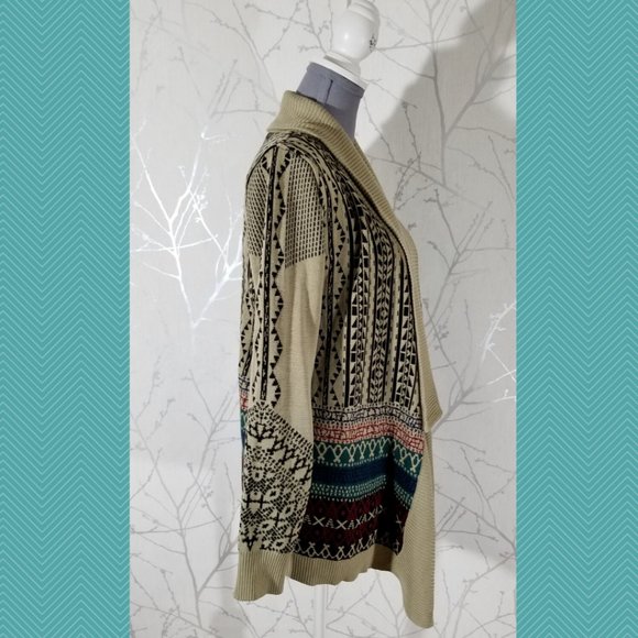 Staring at Stars Aztec Open Waterfall Cardigan - Picture 3 of 6